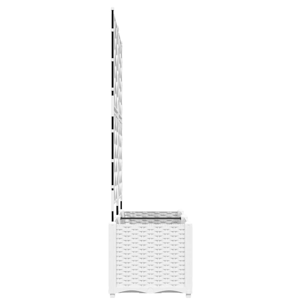 Vaso da Giardino con Trellis 2 pcs Bianco 80 x 40 x 143 cm PP