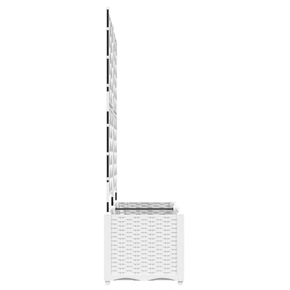 Vaso da Giardino con Trellis 2 pcs Bianco 80 x 40 x 143 cm PP