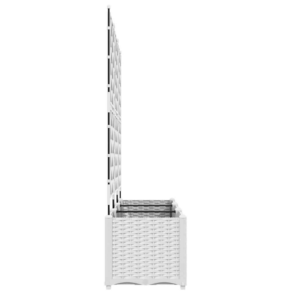 Vaso da Giardino con Trellis 3 pcs Bianco 120 x 40 x 143 cm PP
