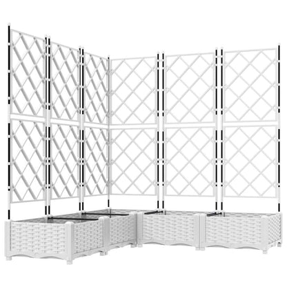 Vaso da Giardino con Trellis 5 pcs Bianco 120 x 120 x 125.5 cm