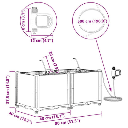 Vasi da giardino Bianco 80 x 40 x 37.5 cm Acciaio
