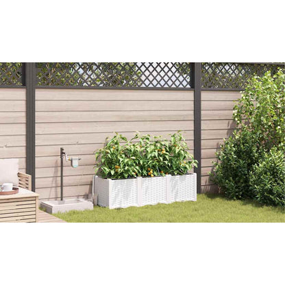 Vasi da giardino Bianco 120 x 40 x 37.5 cm Acciaio
