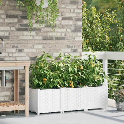 Vasi da giardino Bianco 120 x 40 x 37.5 cm Acciaio
