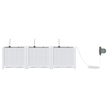 Vasi da giardino Bianco 120 x 40 x 37.5 cm Acciaio