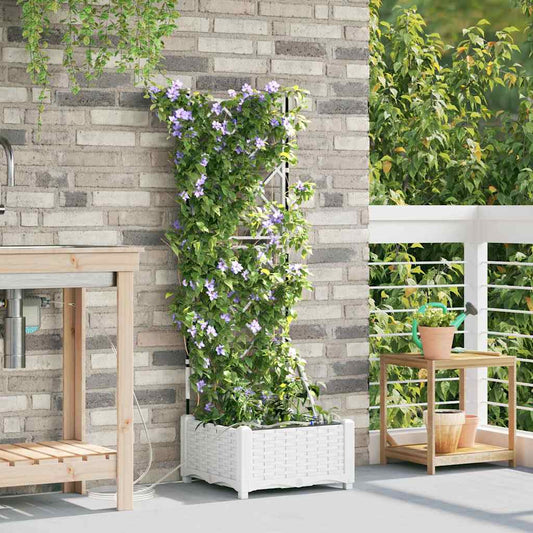 Vasi da giardino Bianco 40 x 40 x 126 cm Acciaio