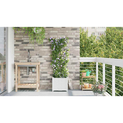 Vasi da giardino Bianco 40 x 40 x 142 cm Acciaio
