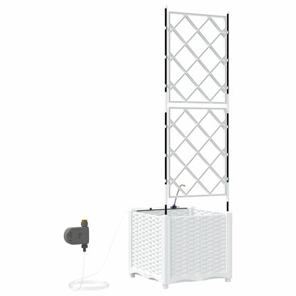 Vasi da giardino Bianco 40 x 40 x 142 cm Acciaio