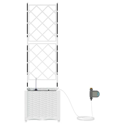 Vasi da giardino Bianco 40 x 40 x 142 cm Acciaio