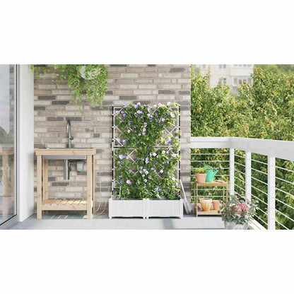 Vasi da giardino Bianco 80 x 40 x 126 cm Acciaio