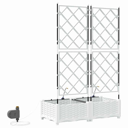 Vasi da giardino Bianco 80 x 40 x 126 cm Acciaio