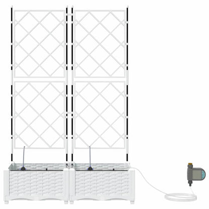 Vasi da giardino Bianco 80 x 40 x 126 cm Acciaio