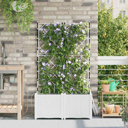 Vasi da giardino Bianco 80 x 40 x 142 cm Acciaio