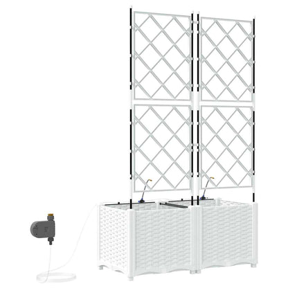 Vasi da giardino Bianco 80 x 40 x 142 cm Acciaio