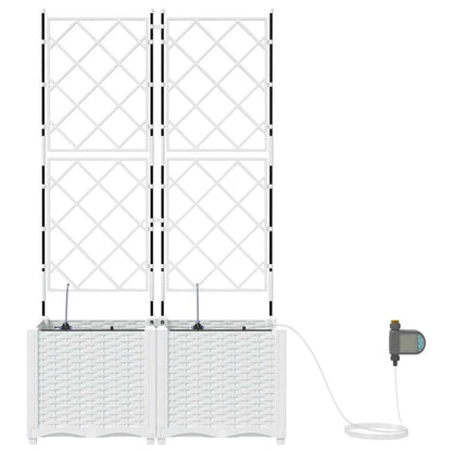 Vasi da giardino Bianco 80 x 40 x 142 cm Acciaio