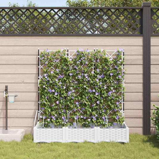 Vasi da giardino Bianco 120 x 40 x 126 cm Acciaio