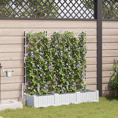 Vasi da giardino Bianco 120 x 40 x 126 cm Acciaio