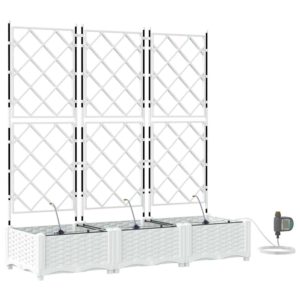 Vasi da giardino Bianco 120 x 40 x 126 cm Acciaio