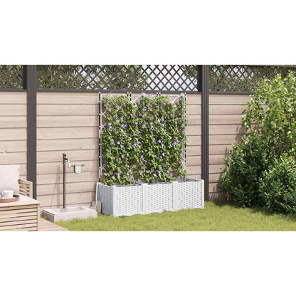 Vasi da giardino Bianco 120 x 40 x 142 cm Acciaio