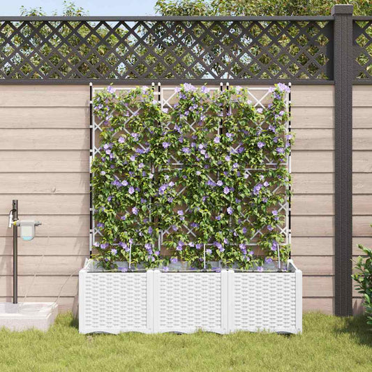 Vasi da giardino Bianco 120 x 40 x 142 cm Acciaio