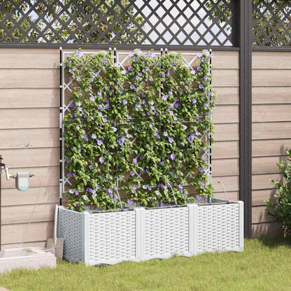 Vasi da giardino Bianco 120 x 40 x 142 cm Acciaio