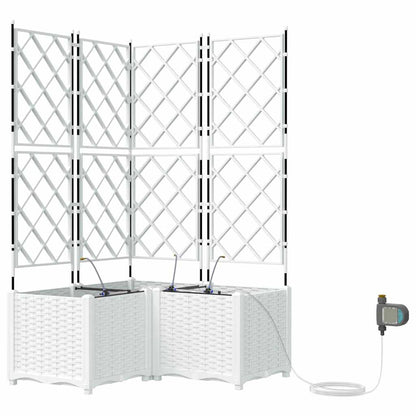Vasi da giardino Bianco 80 x 80 x 142 cm Acciaio
