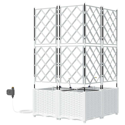 Vasi da giardino Bianco 80 x 80 x 142 cm Acciaio