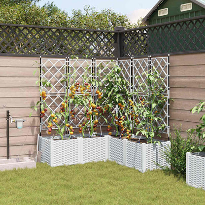 Vasi da giardino Bianco 120 x 120 x 142 cm Acciaio
