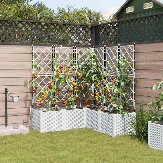 Vasi da giardino Bianco 120 x 120 x 142 cm Acciaio