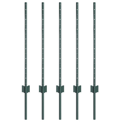 Palo per recinzione interrato 5 pcs Verde 120 cm