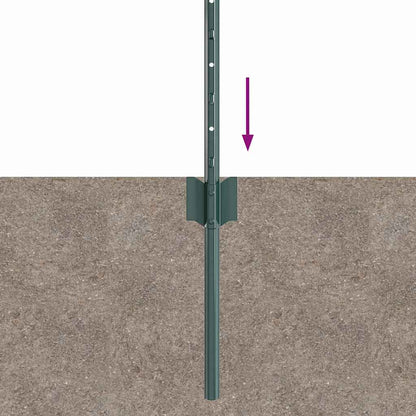 Palo per recinzione interrato 5 pcs Verde 120 cm