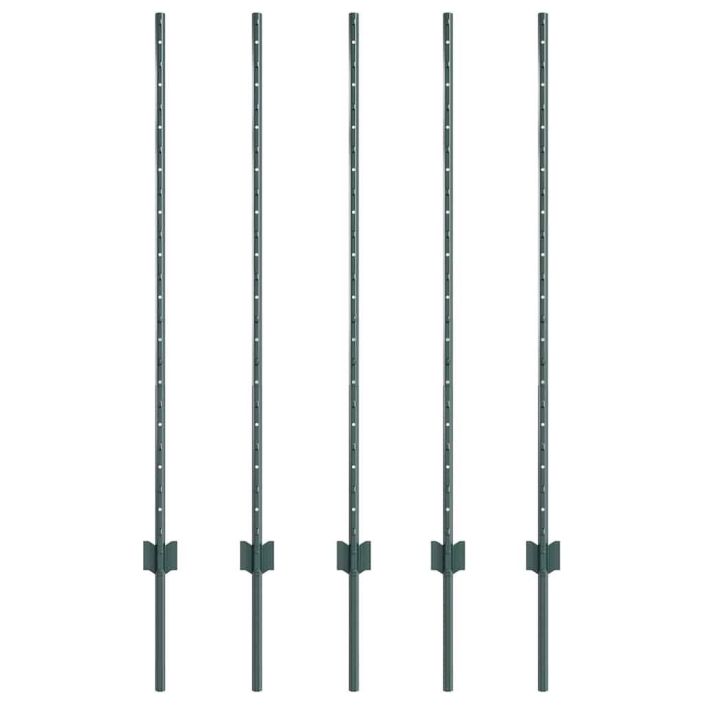 Palo per recinzione interrato 5 pcs Verde 160 cm