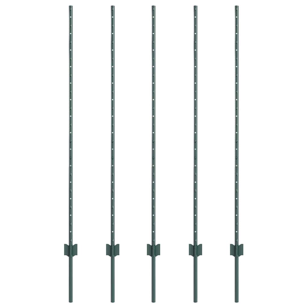 Palo per recinzione interrato 5 pcs Verde 180 cm