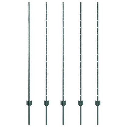 Palo per recinzione interrato 5 pcs Verde 180 cm