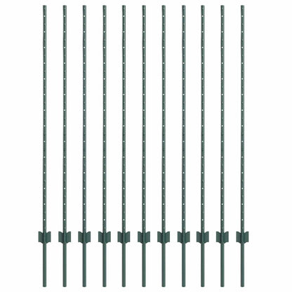 Palo per recinzione interrato 11 pcs Verde 180 cm