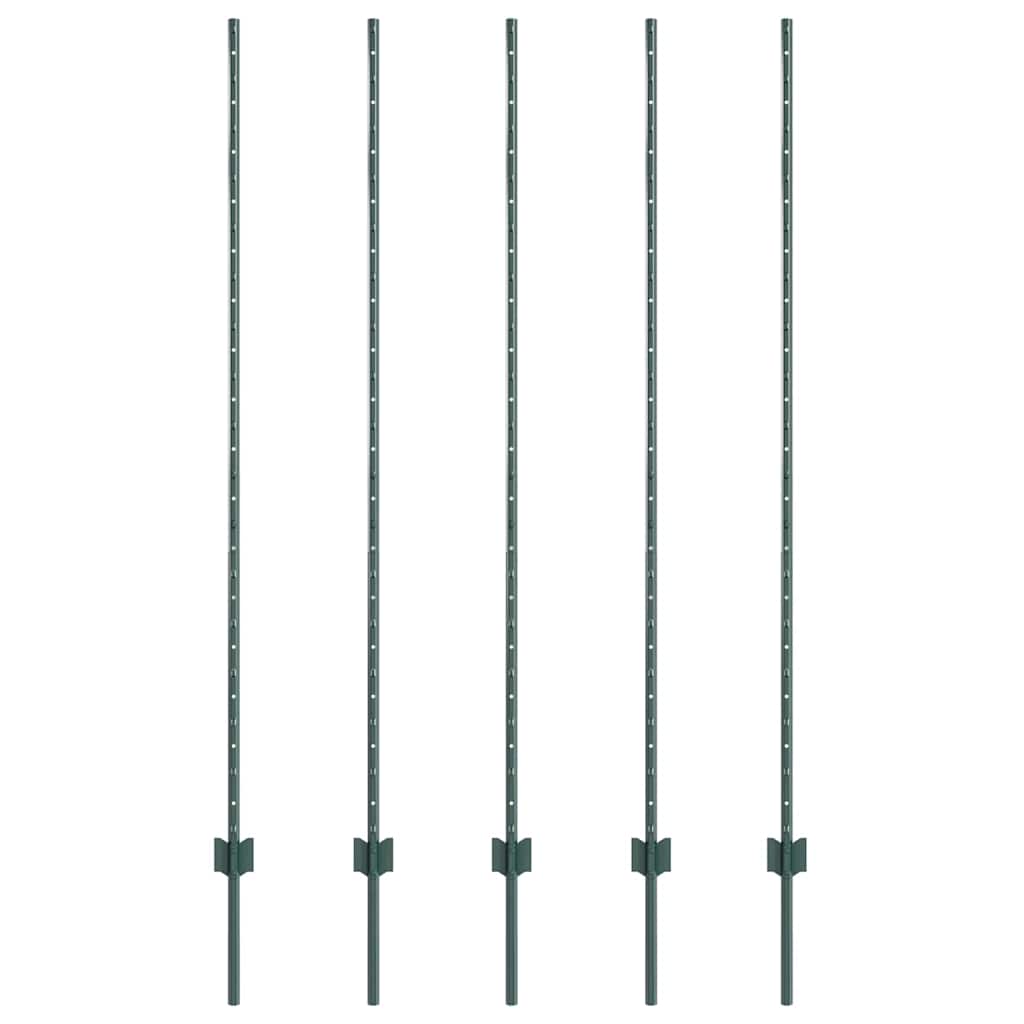 Palo per recinzione interrato 5 pcs Verde 200 cm