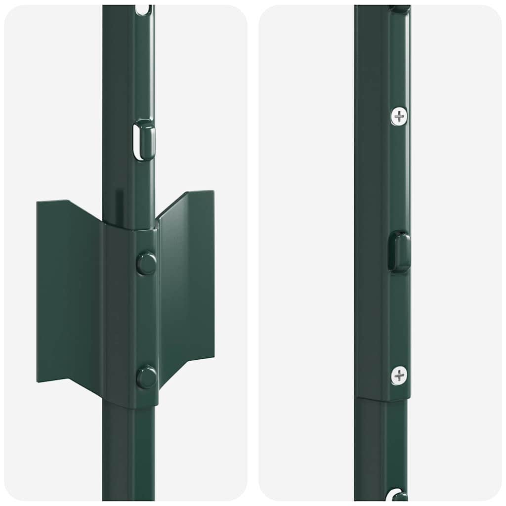 Palo della recinzione 11 pcs Verde 150 cm Acciaio | homemem39