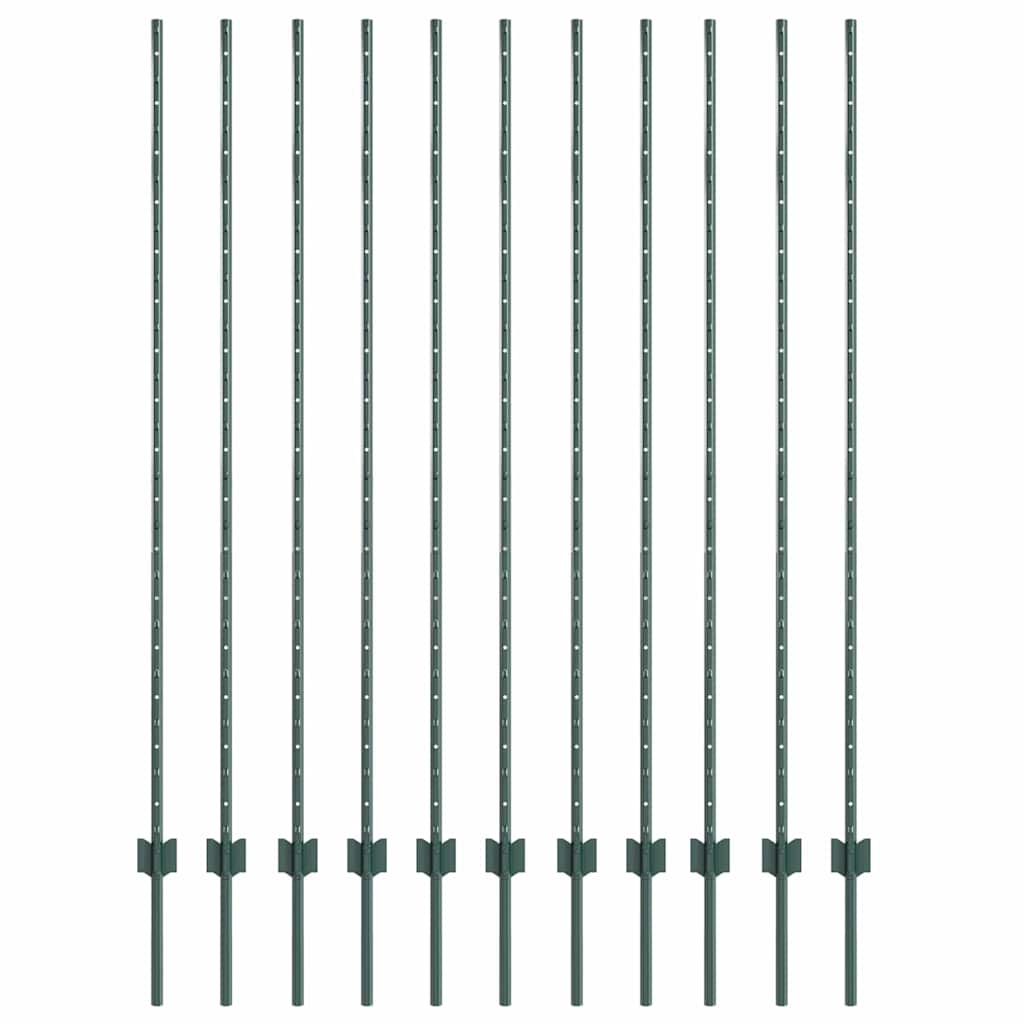 Palo per recinzione interrato 11 pcs Verde 200 cm