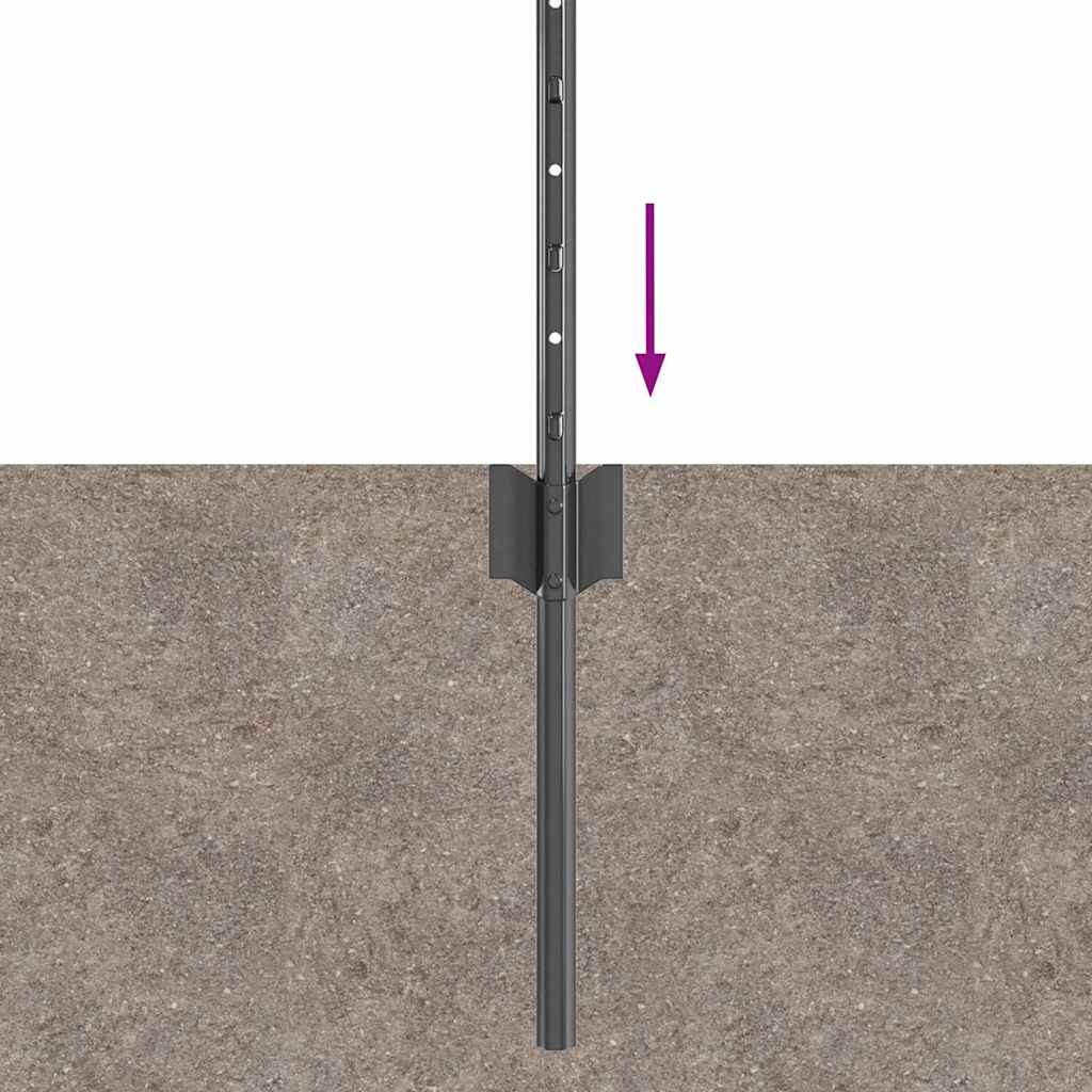 Palo della recinzione 5 pcs Grigio 60 cm Acciaio | homemem39