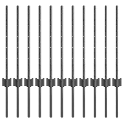 Palo della recinzione 11 pcs Grigio 60 cm Acciaio | homemem39