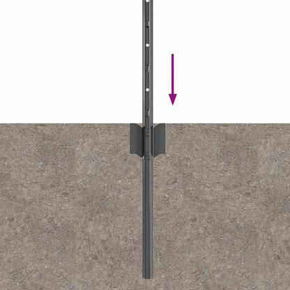 Palo della recinzione 11 pcs Grigio 60 cm Acciaio | homemem39