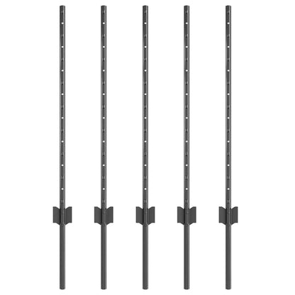 Palo per recinzione interrato 5 pcs Grigio 120 cm