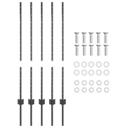 Palo per recinzione interrato 5 pcs Grigio 140 cm