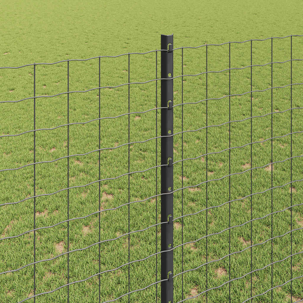 Palo della recinzione 5 pcs Grigio 150 cm Acciaio | homemem39
