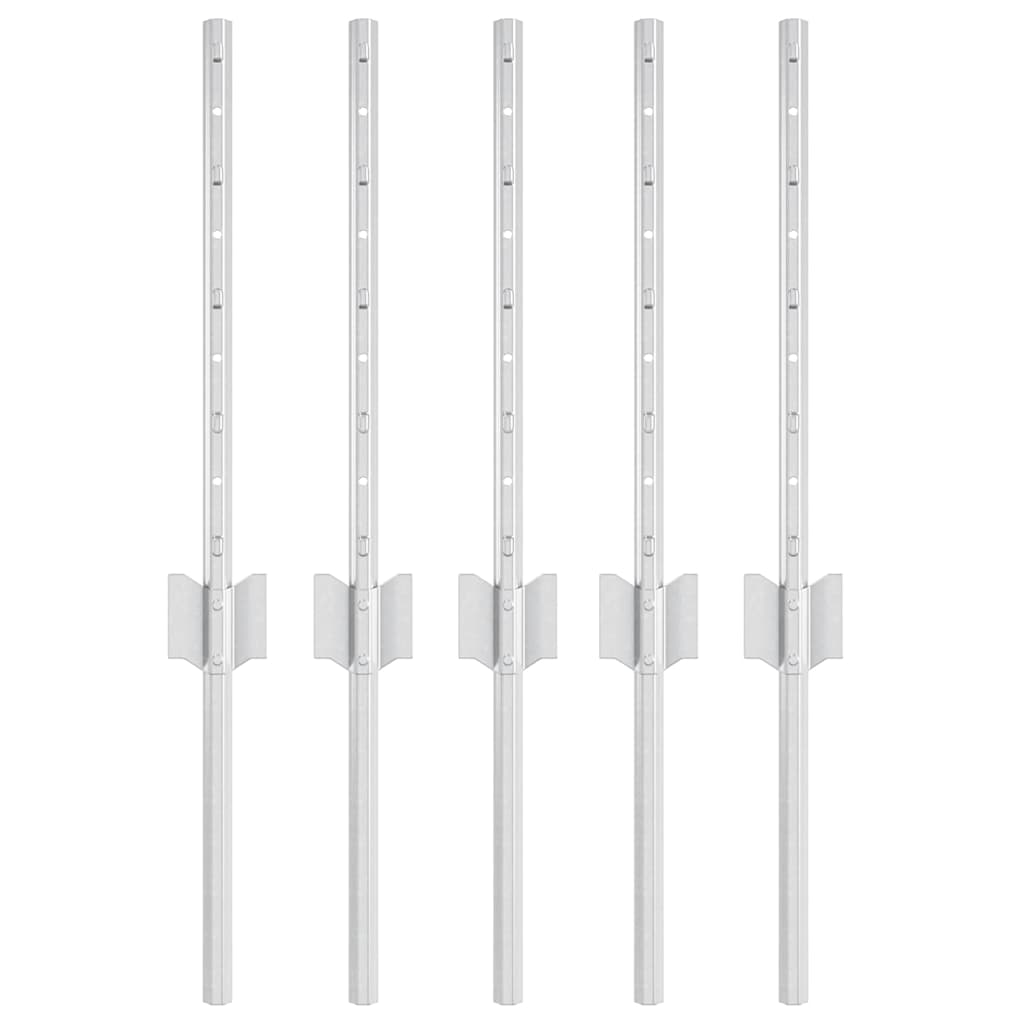 Palo della recinzione 5 pcs Argento 40 cm Acciaio | homemem39
