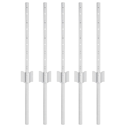 Palo della recinzione 5 pcs Argento 40 cm Acciaio | homemem39