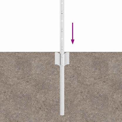 Palo per recinzione interrato 11 pcs Argento 80 cm