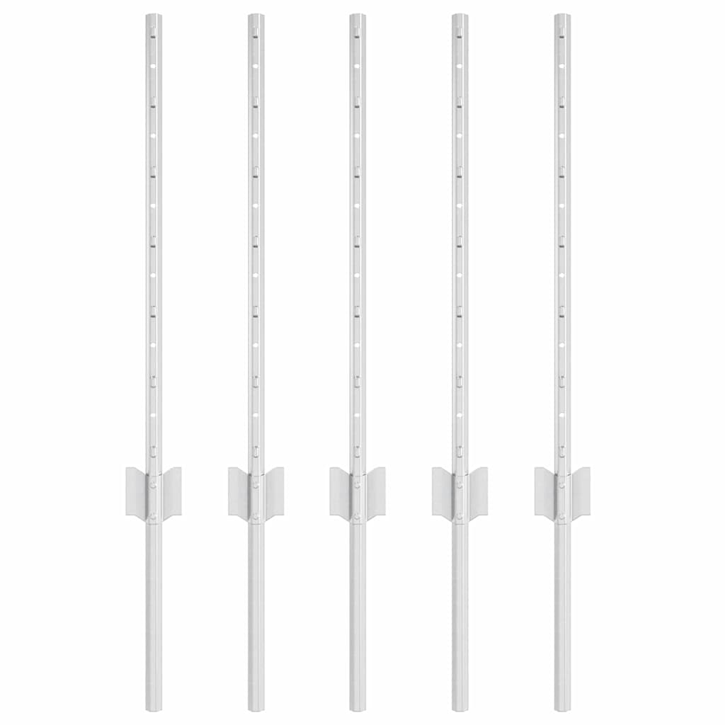Palo della recinzione 5 pcs Argento 60 cm Acciaio | homemem39