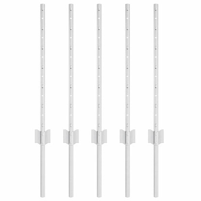 Palo della recinzione 5 pcs Argento 60 cm Acciaio | homemem39