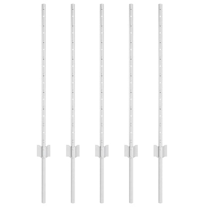 Palo della recinzione 5 pcs Argento 80 cm Acciaio | homemem39