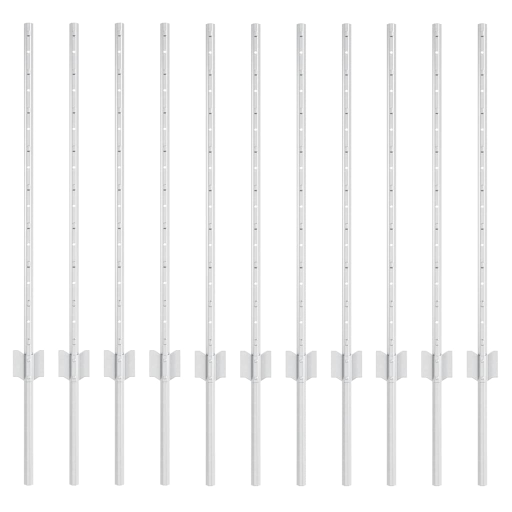 Palo della recinzione 11 pcs Argento 80 cm Acciaio | homemem39